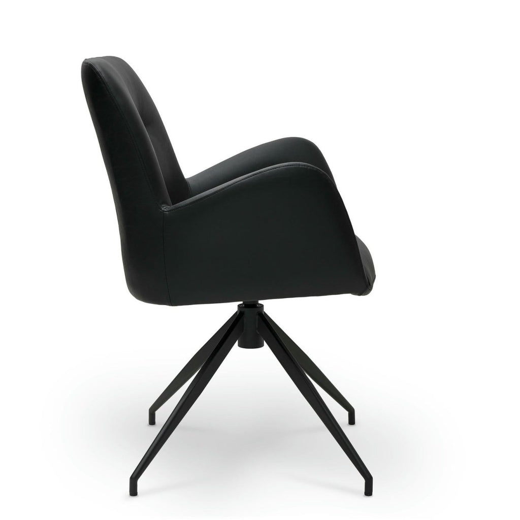 4er Set Esszimmerstühle mit Armlehne Jennifer - Drehbar - Schwarz - FURNHOUSE