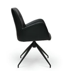 4er Set Esszimmerstühle mit Armlehne Jennifer - Drehbar - Schwarz - FURNHOUSE