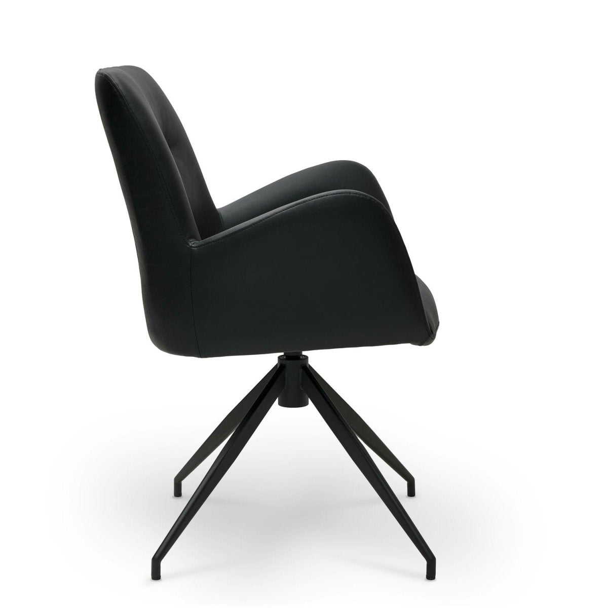 4er Set Esszimmerstühle mit Armlehne Jennifer - Drehbar - Schwarz - FURNHOUSE