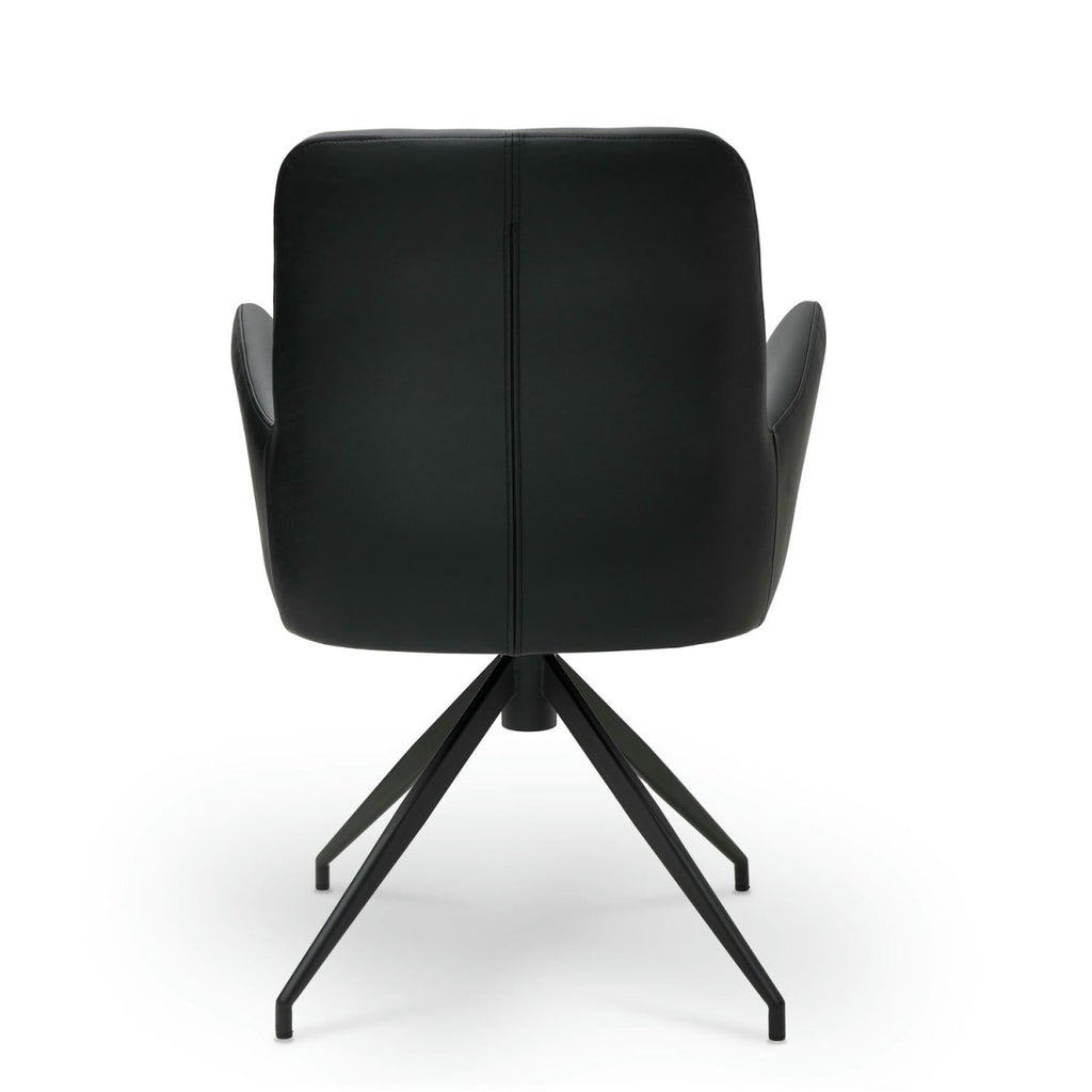 4er Set Esszimmerstühle mit Armlehne Jennifer - Drehbar - Schwarz - FURNHOUSE