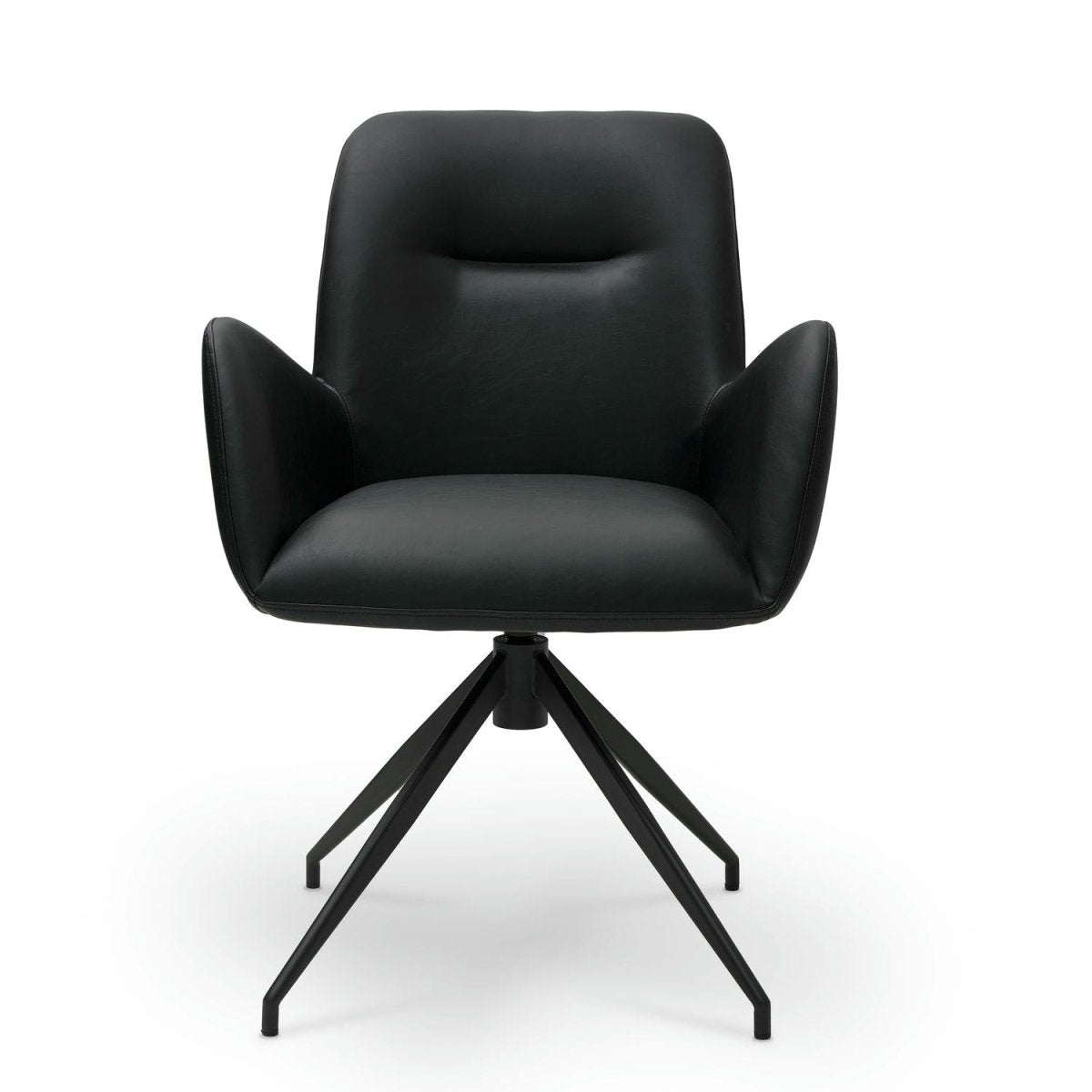 4er Set Esszimmerstühle mit Armlehne Jennifer - Drehbar - Schwarz - FURNHOUSE