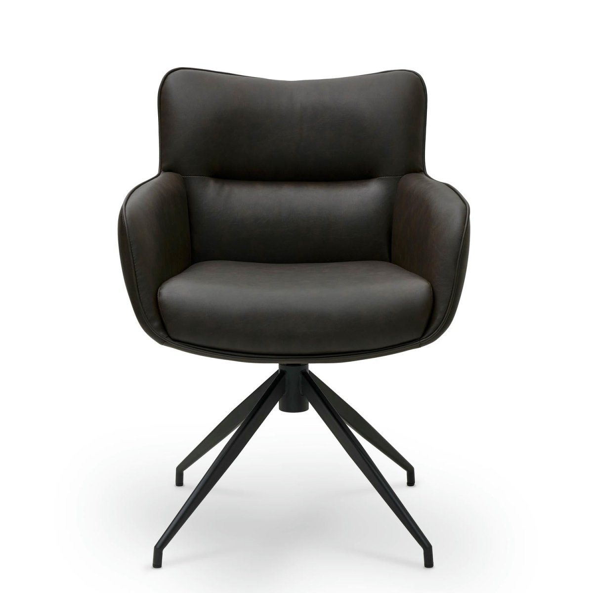 4er Set Esszimmerstühle mit Armlehne Jessica - Drehbar - Braun - FURNHOUSE