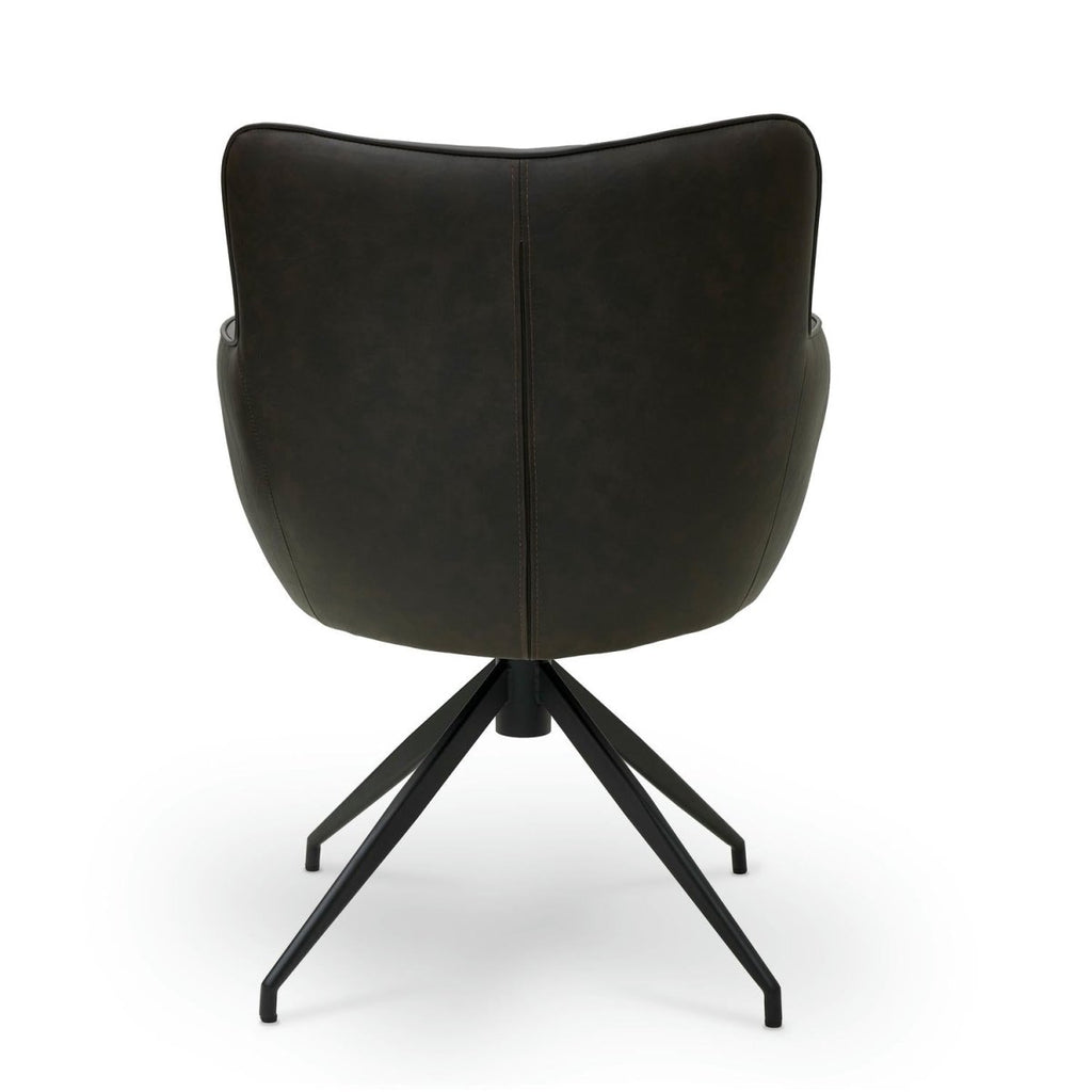 4er Set Esszimmerstühle mit Armlehne Jessica - Drehbar - Braun - FURNHOUSE