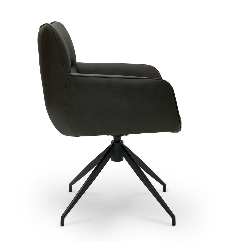 4er Set Esszimmerstühle mit Armlehne Jessica - Drehbar - Braun - FURNHOUSE