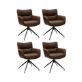 4er Set Esszimmerstühle mit Armlehne - Drehbar - Cognac Braun - FURNHOUSE