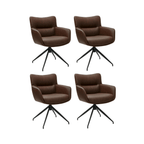 4er Set Esszimmerstühle mit Armlehne Jessica - Drehbar - Cognac Braun - FURNHOUSE