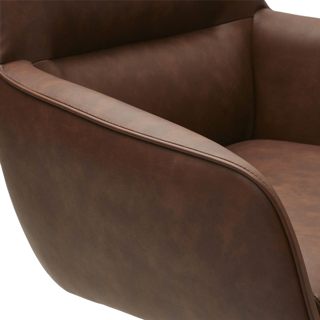 4er Set Esszimmerstühle mit Armlehne Jessica - Drehbar - Cognac Braun - FURNHOUSE