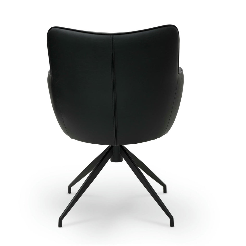 4er Set Esszimmerstühle mit Armlehne Jessica - Drehbar - Schwarz - FURNHOUSE