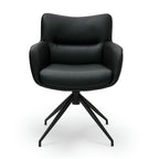 4er Set Esszimmerstühle mit Armlehne Jessica - Drehbar - Schwarz - FURNHOUSE