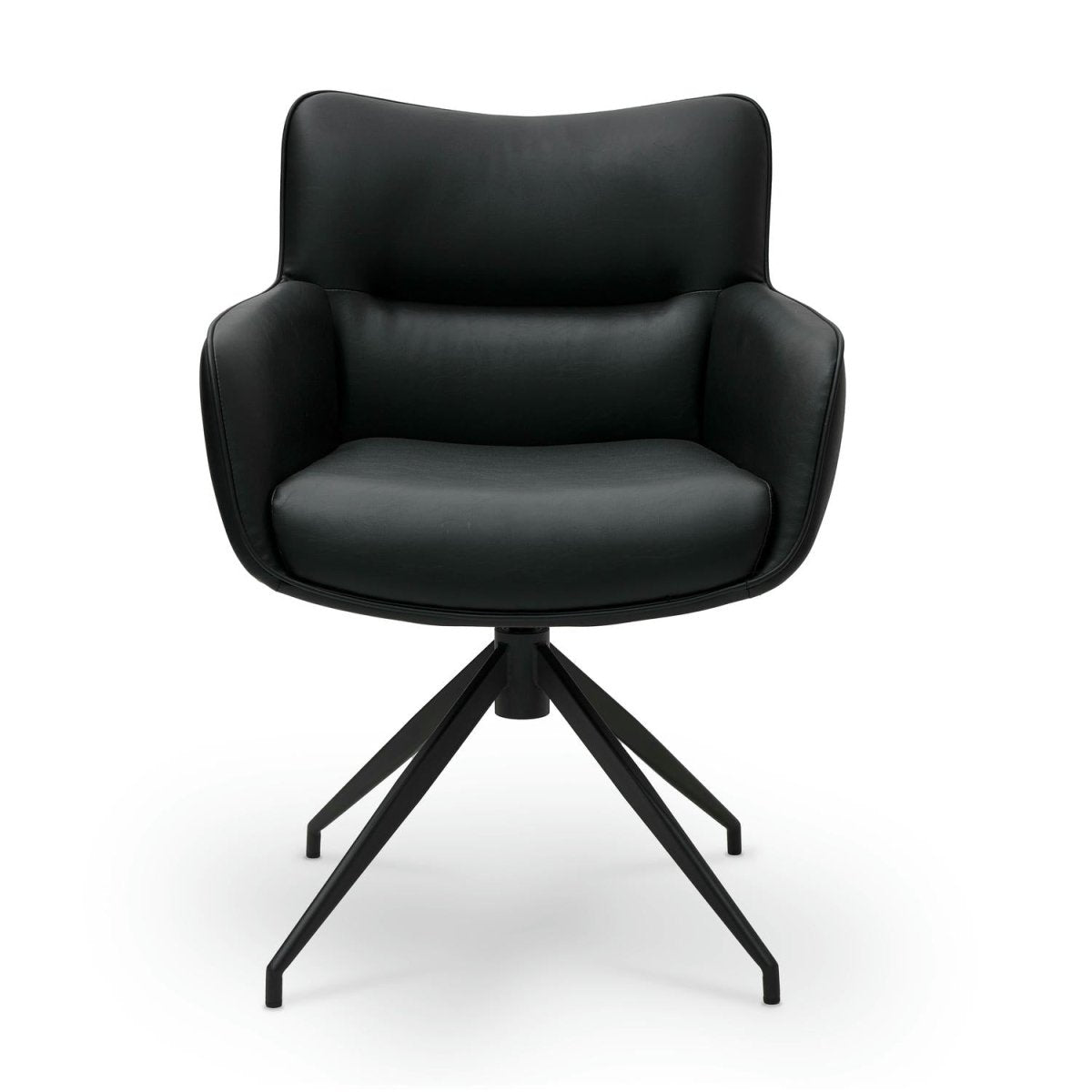 4er Set Esszimmerstühle mit Armlehne Jessica - Drehbar - Schwarz - FURNHOUSE