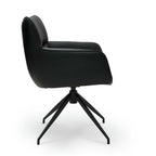 4er Set Esszimmerstühle mit Armlehne Jessica - Drehbar - Schwarz - FURNHOUSE