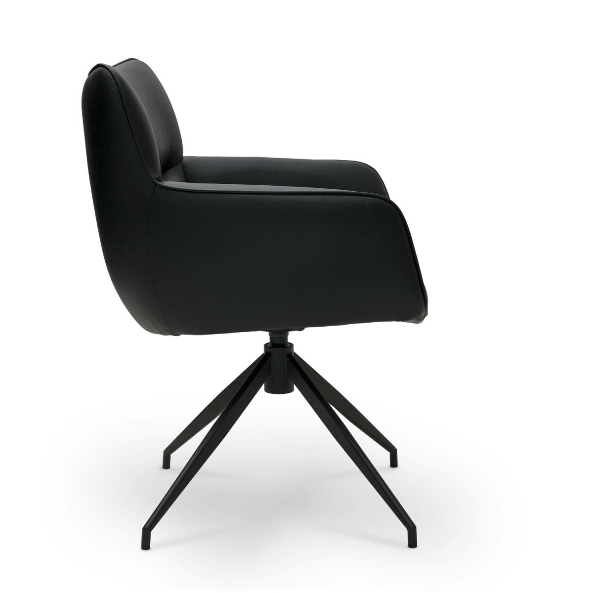 4er Set Esszimmerstühle mit Armlehne Jessica - Drehbar - Schwarz - FURNHOUSE