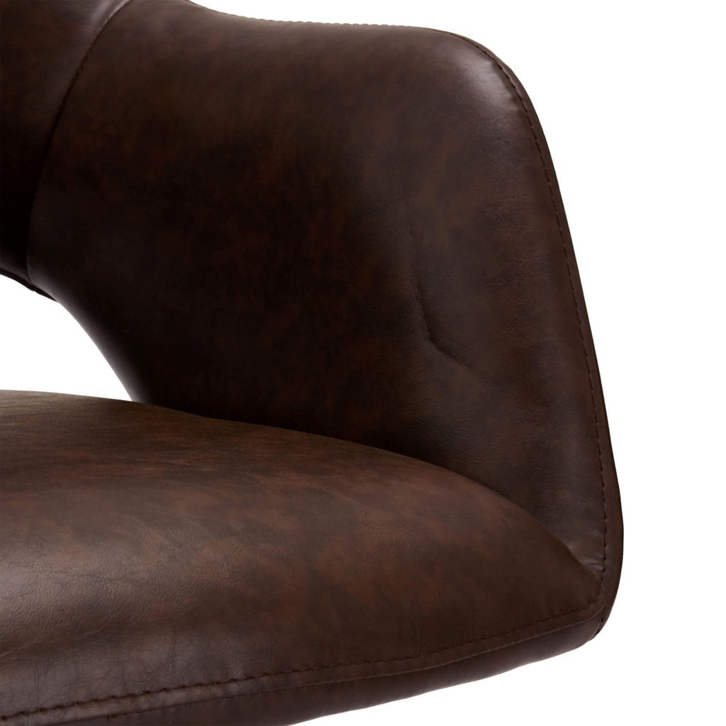 4er Set Esszimmerstühle mit Armlehne Luna - Drehbar - Braun - FURNHOUSE