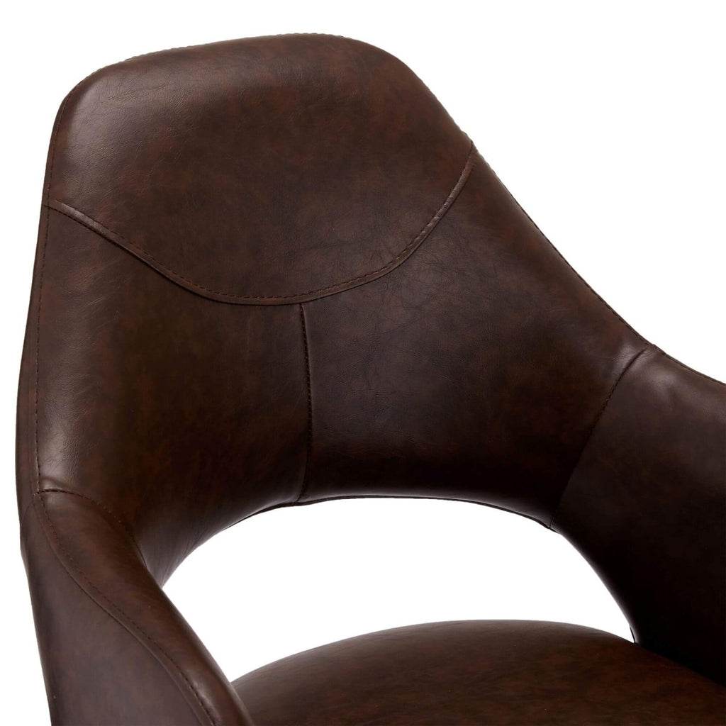 4er Set Esszimmerstühle mit Armlehne Luna - Drehbar - Braun - FURNHOUSE