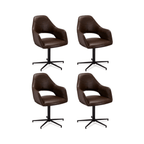 4er Set Esszimmerstühle mit Armlehne Luna - Drehbar - Braun - FURNHOUSE