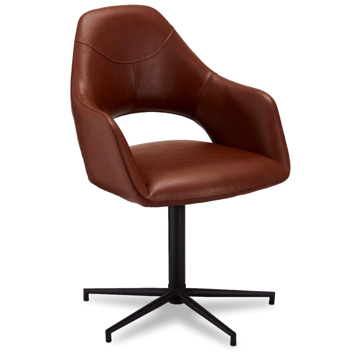 4er Set Esszimmerstühle mit Armlehne Luna - Drehbar - Cognac Braun - FURNHOUSE