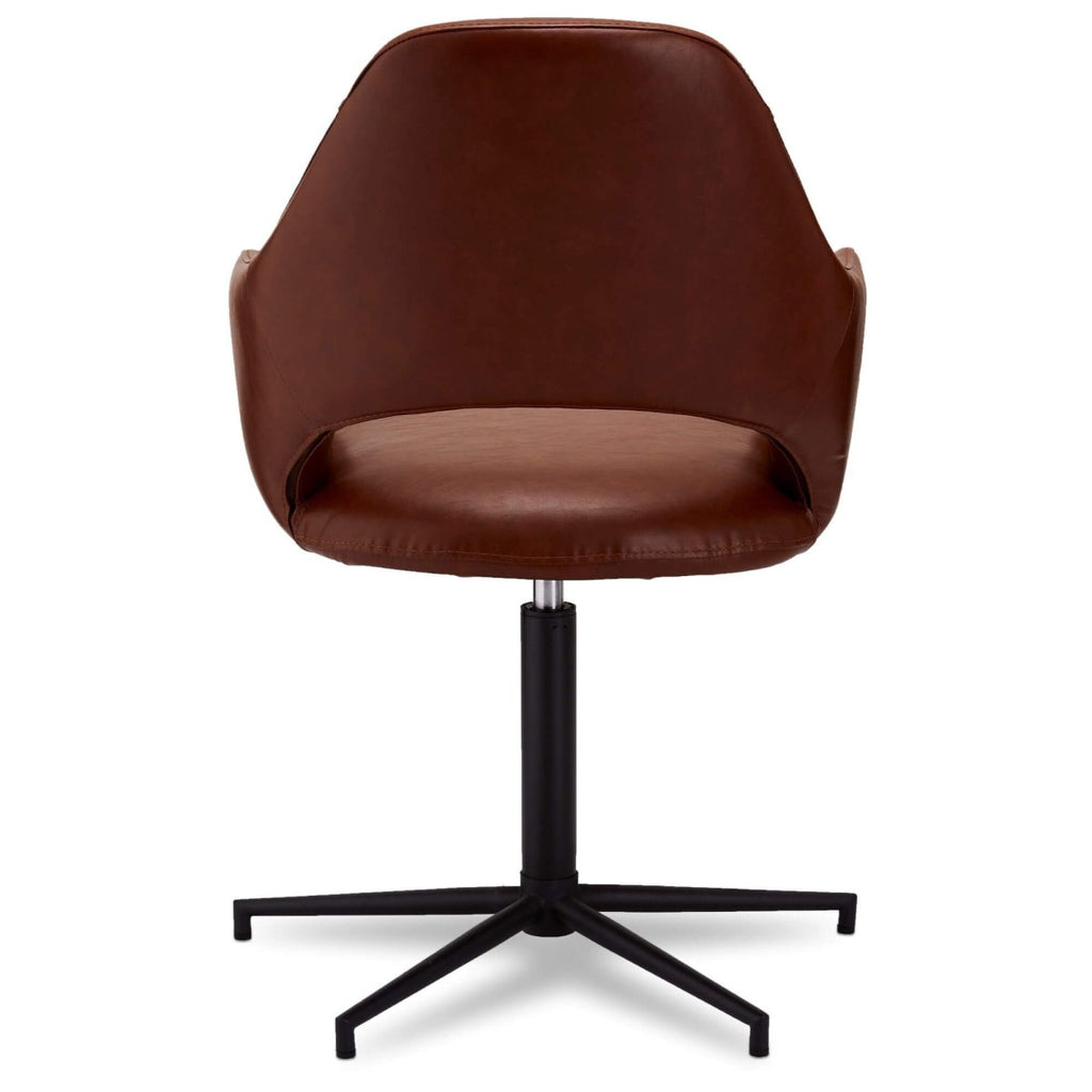 4er Set Esszimmerstühle mit Armlehne Luna - Drehbar - Cognac Braun - FURNHOUSE