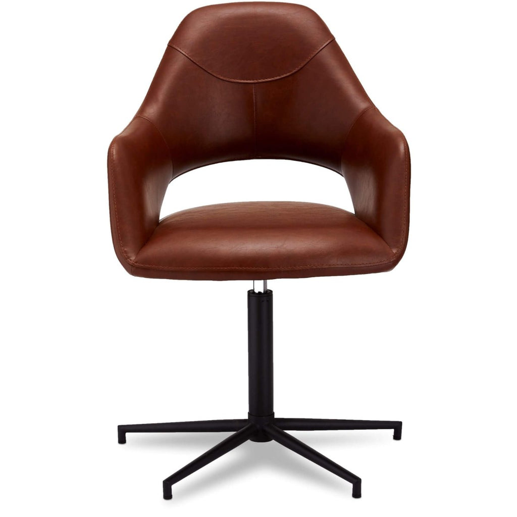 4er Set Esszimmerstühle mit Armlehne Luna - Drehbar - Cognac Braun - FURNHOUSE