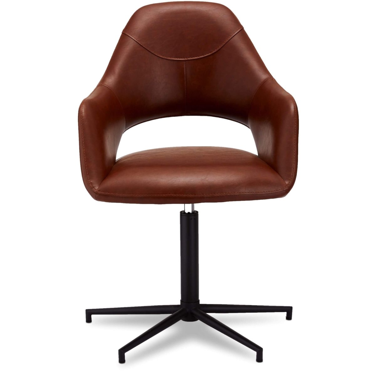 4er Set Esszimmerstühle mit Armlehne Luna - Drehbar - Cognac Braun - FURNHOUSE