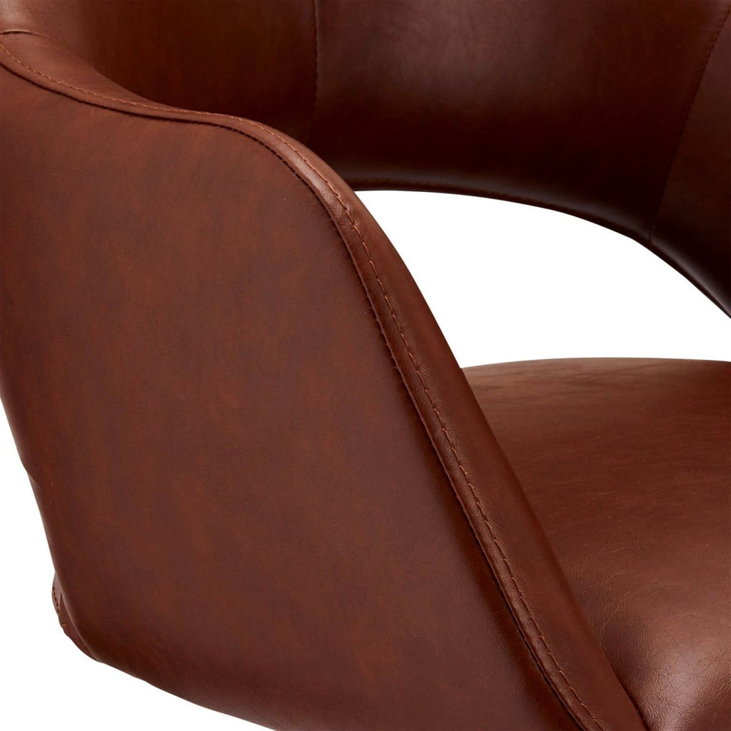 4er Set Esszimmerstühle mit Armlehne Luna - Drehbar - Cognac Braun - FURNHOUSE