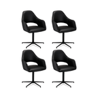 4er Set Esszimmerstühle mit Armlehne Luna - Drehbar - Schwarz - FURNHOUSE