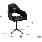 4er Set Esszimmerstühle mit Armlehne Luna - Drehbar - Schwarz - FURNHOUSE