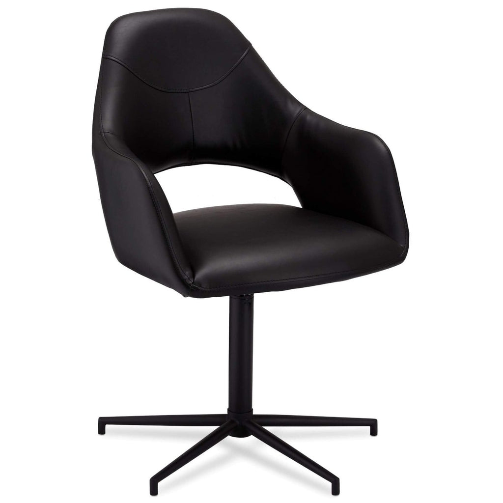 4er Set Esszimmerstühle mit Armlehne Luna - Drehbar - Schwarz - FURNHOUSE