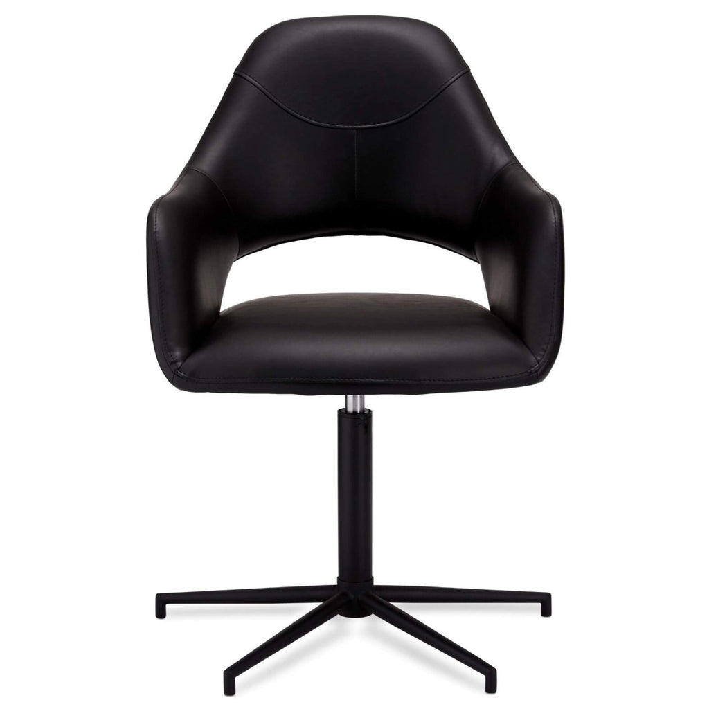 4er Set Esszimmerstühle mit Armlehne Luna - Drehbar - Schwarz - FURNHOUSE