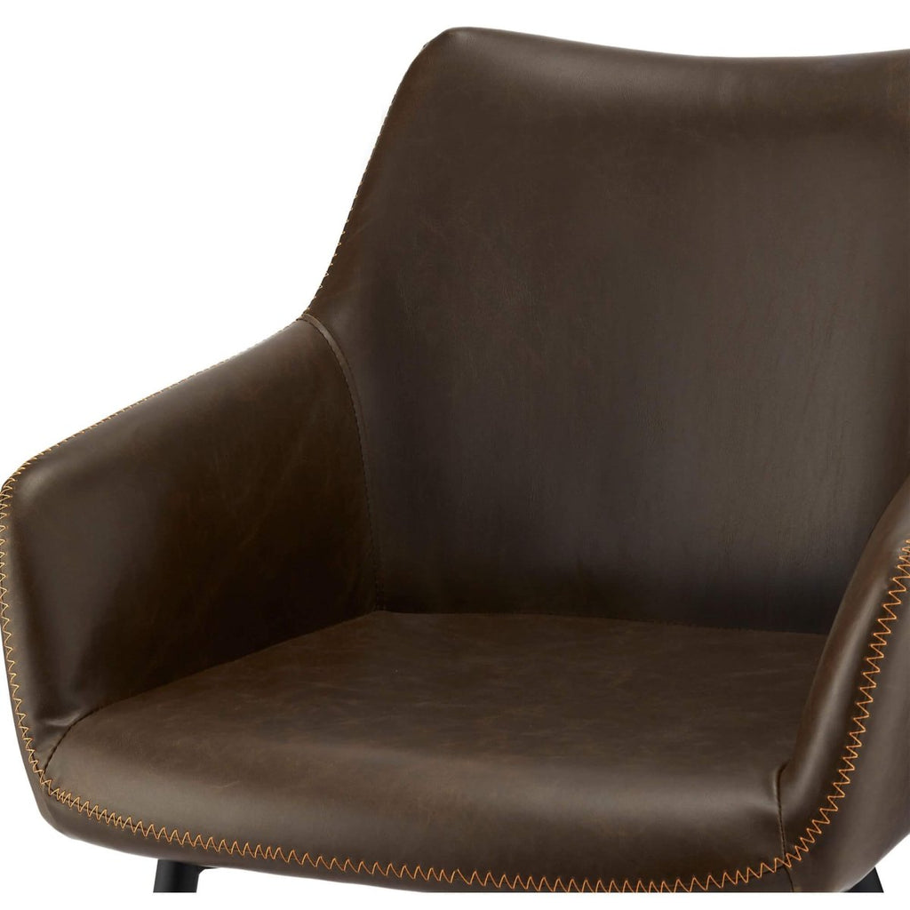 4er Set Esszimmerstühle mit Armlehne Maria - Braun - FURNHOUSE