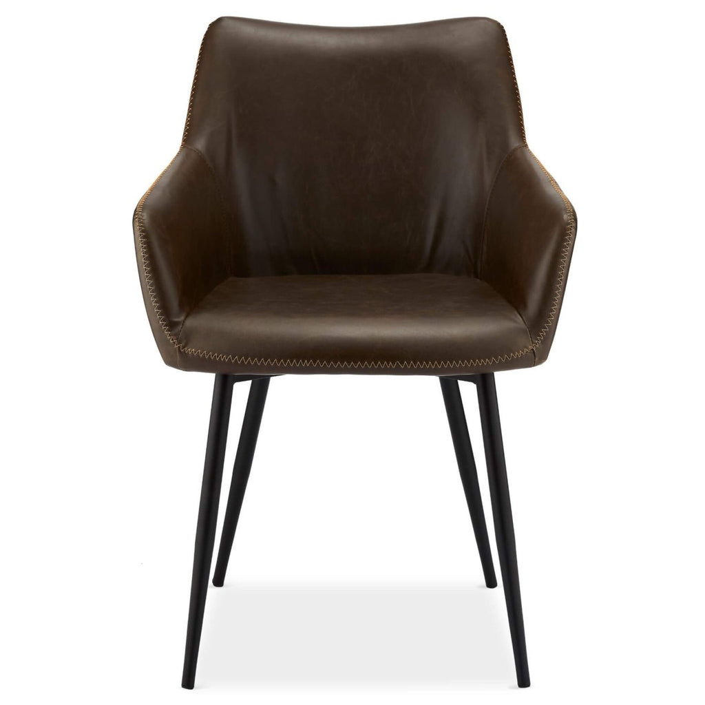 4er Set Esszimmerstühle mit Armlehne Maria - Braun - FURNHOUSE