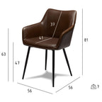 4er Set Esszimmerstühle mit Armlehne Maria - Braun - FURNHOUSE