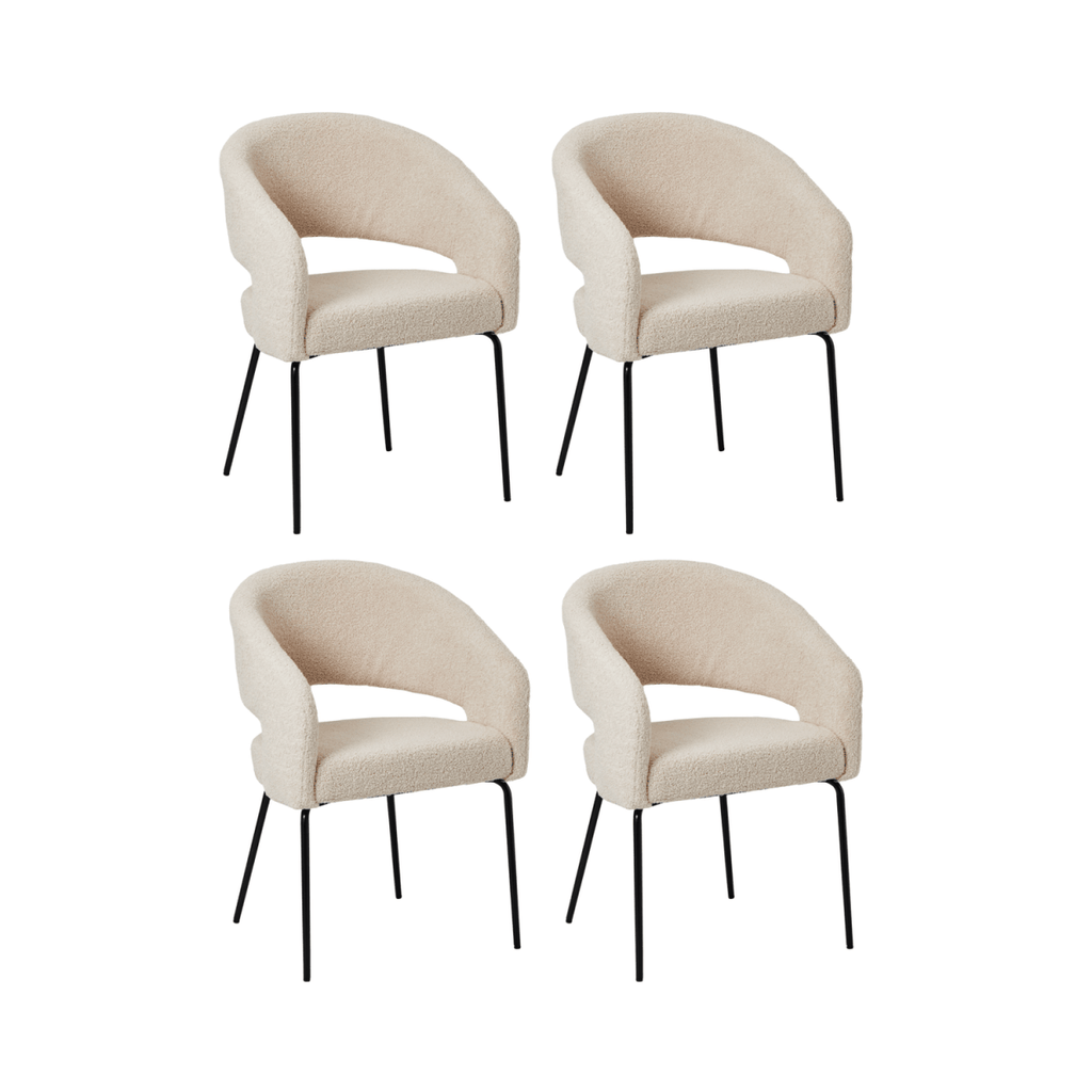 4er Set Esszimmerstühle mit Armlehne Natalie - Beige - FURNHOUSE