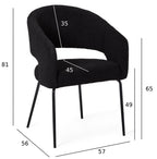 4er Set Esszimmerstühle mit Armlehne Natalie - Schwarz - FURNHOUSE