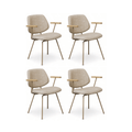 4er Set Esszimmerstühle mit Armlehne - Beige - FURNHOUSE