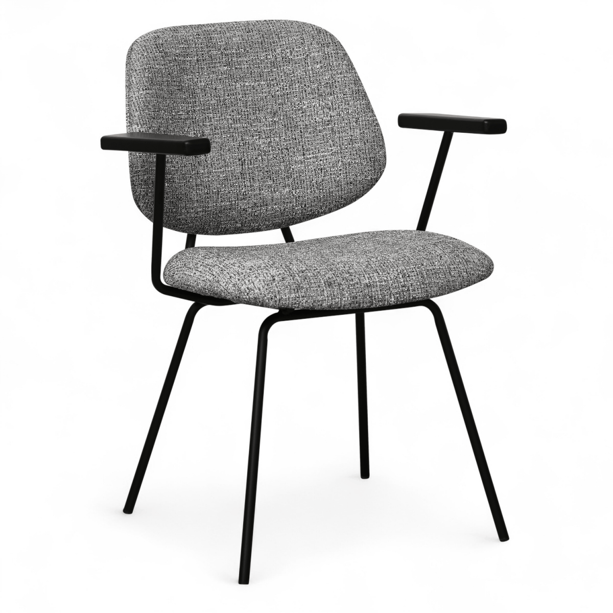 4er Set Esszimmerstühle mit Armlehne Sofia - Grau - FURNHOUSE