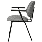 4er Set Esszimmerstühle mit Armlehne Sofia - Grau - FURNHOUSE