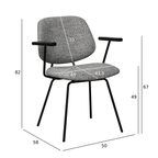 4er Set Esszimmerstühle mit Armlehne Sofia - Grau - FURNHOUSE