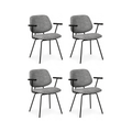 4er Set Esszimmerstühle mit Armlehne - Grau - FURNHOUSE