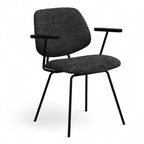 4er Set Esszimmerstühle mit Armlehne Sofia - Schwarz - FURNHOUSE