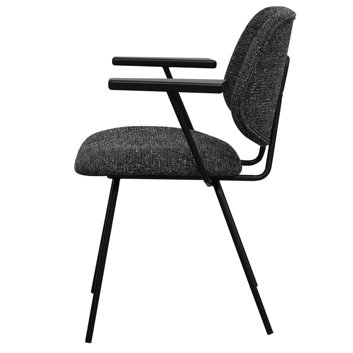 4er Set Esszimmerstühle mit Armlehne Sofia - Schwarz - FURNHOUSE
