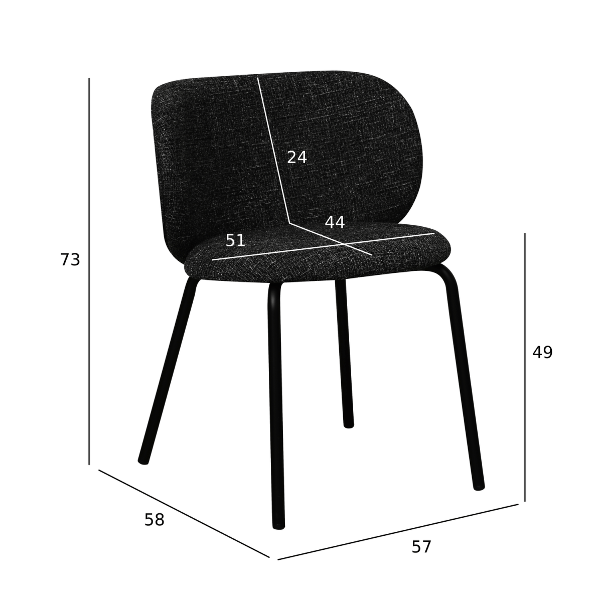 4er Set Esszimmerstühle Nanna - Schwarz - FURNHOUSE