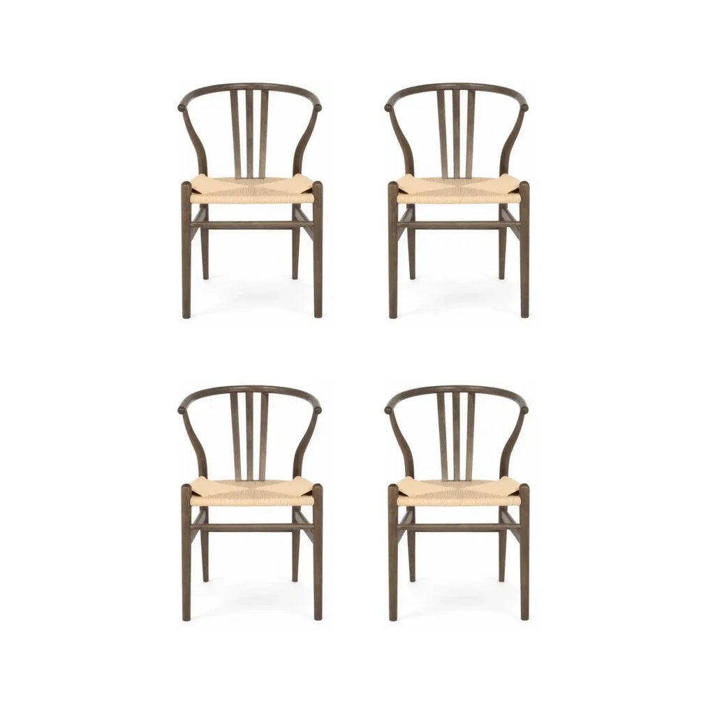 4er Set Esszimmerstühle Nikoline mit Geflechtsitz - Räuchereiche - FURNHOUSE