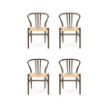 4er Set Esszimmerstühle Nikoline mit Geflechtsitz - Räuchereiche - FURNHOUSE