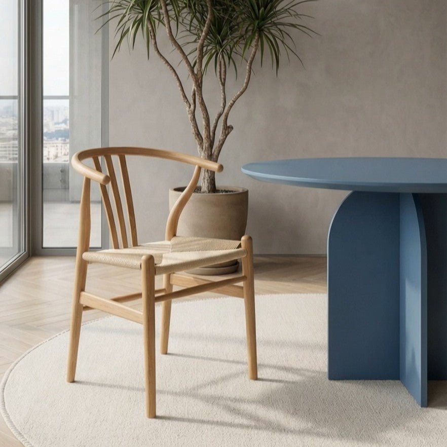 4er Set Esszimmerstühle Nikoline mit Geflechtsitz - Wildeiche - FURNHOUSE