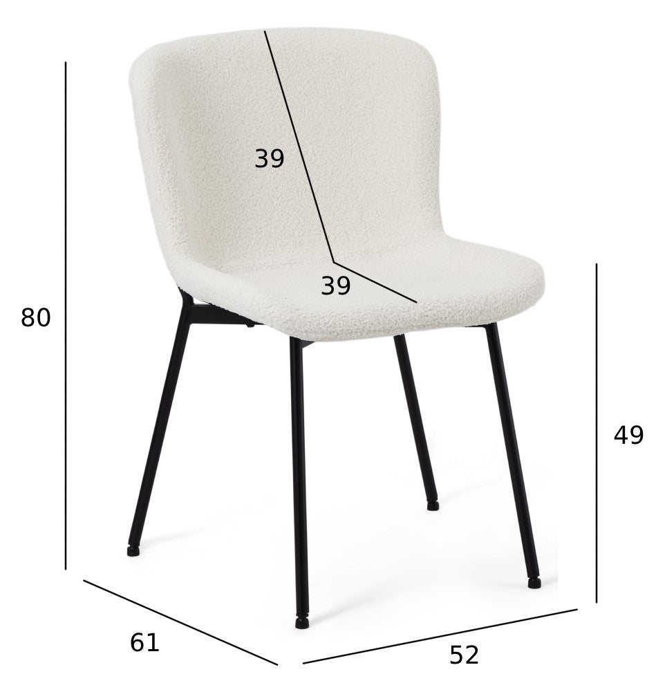 4er Set Esszimmerstühle Teddy - Weiß - FURNHOUSE