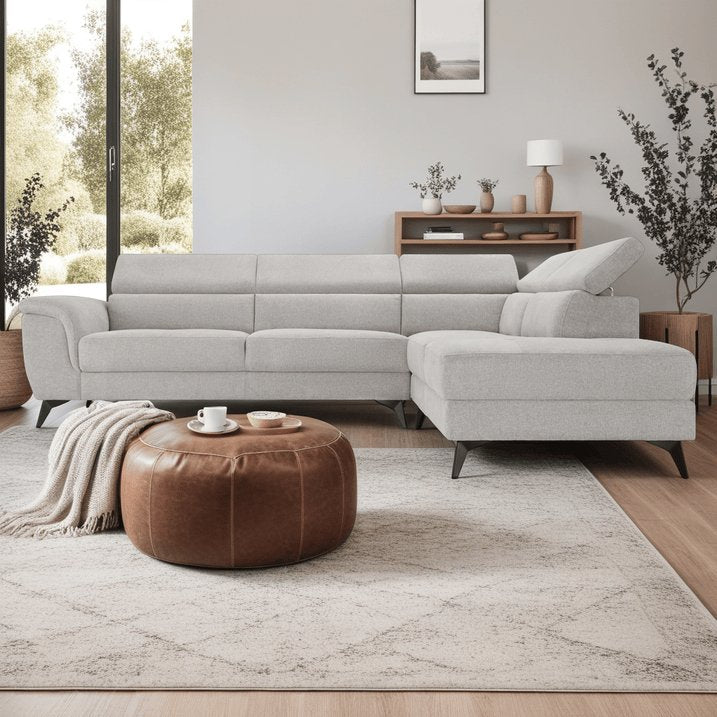 5-Sitzer Ecksofa Rechts Betis Grau - FURNHOUSE