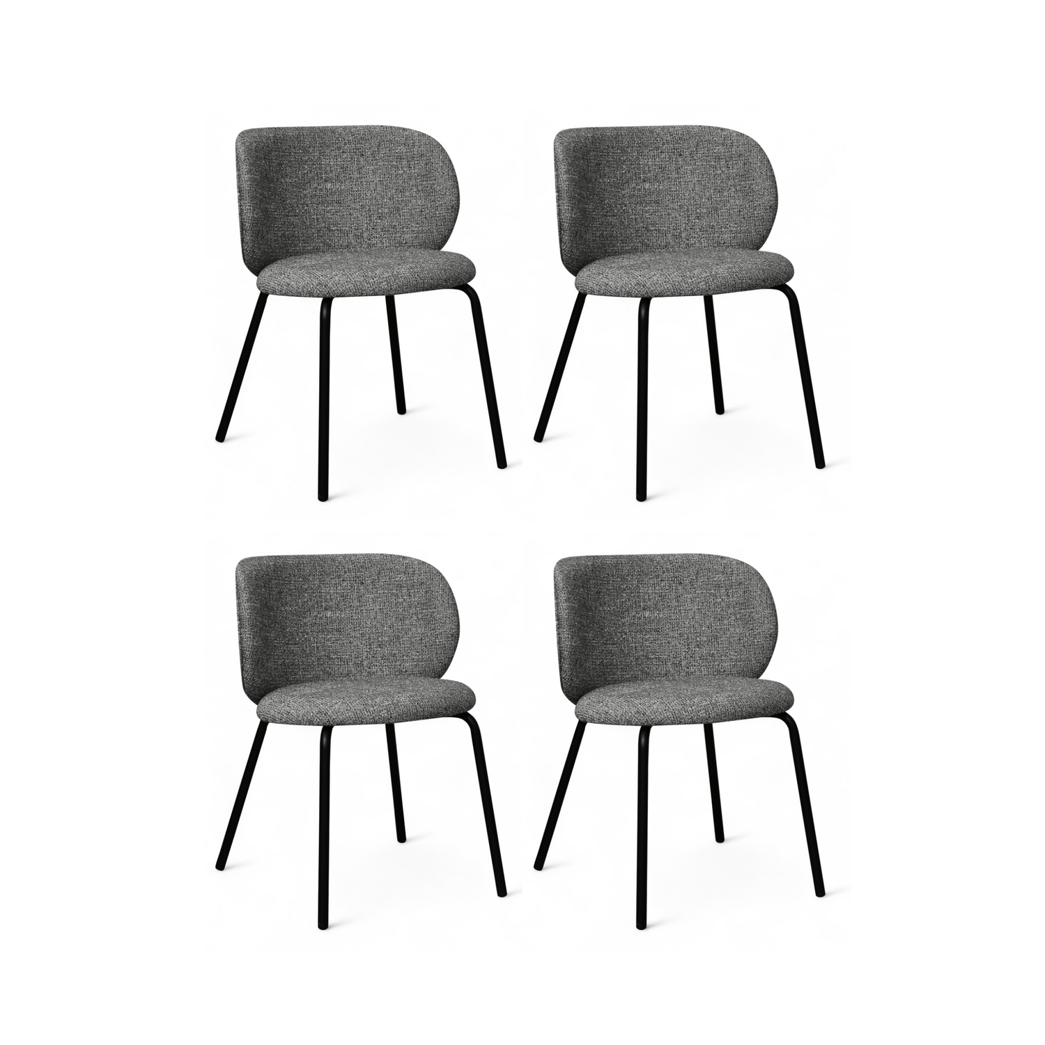 4er Set Esszimmerstühle Nanna - Grau