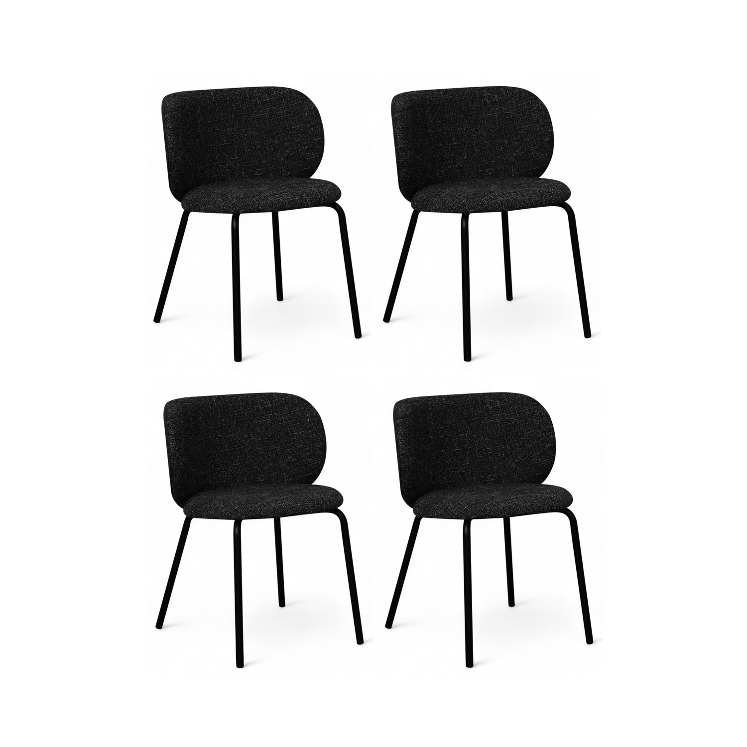 4er Set Esszimmerstühle Nanna - Schwarz