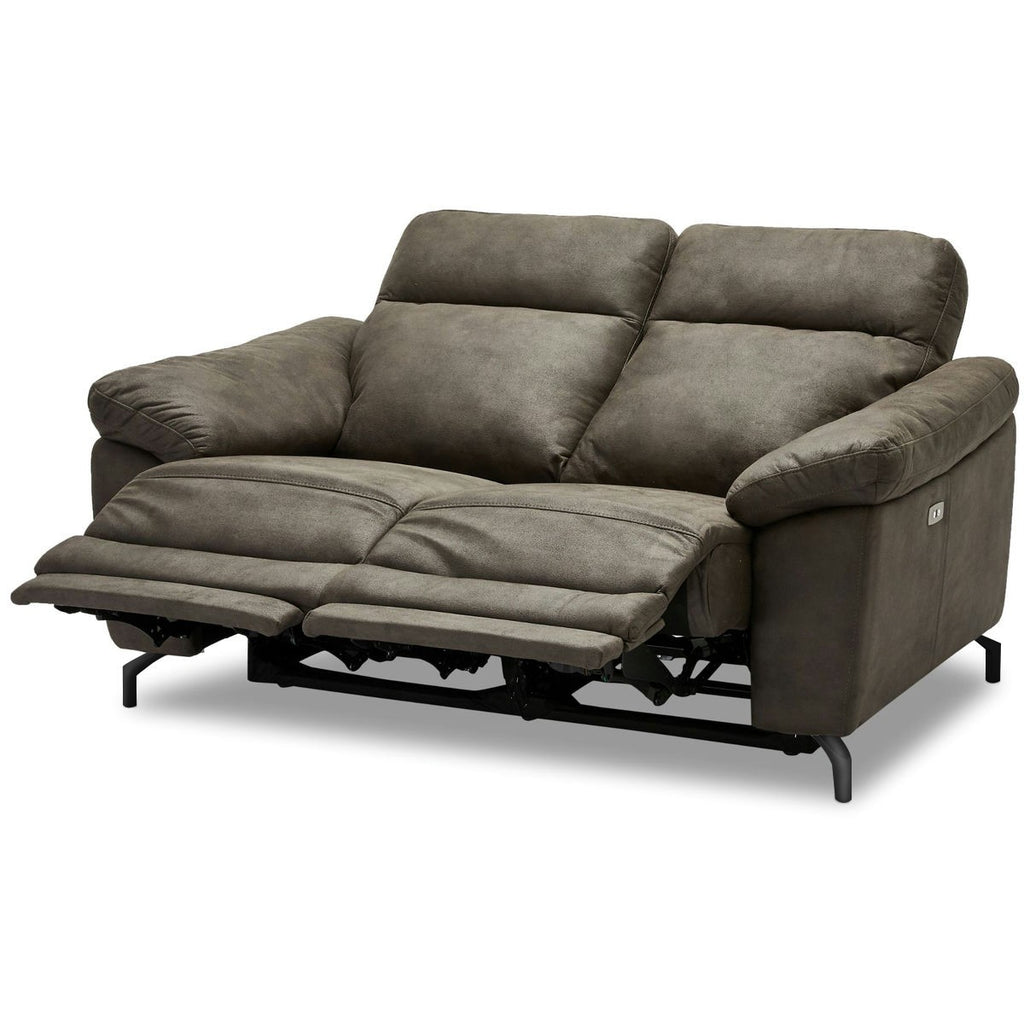 Selesta 2-Sitzer Sofa – mit Elektrische Relaxfunktion, USB - Stoffbezug Taupe Grau
