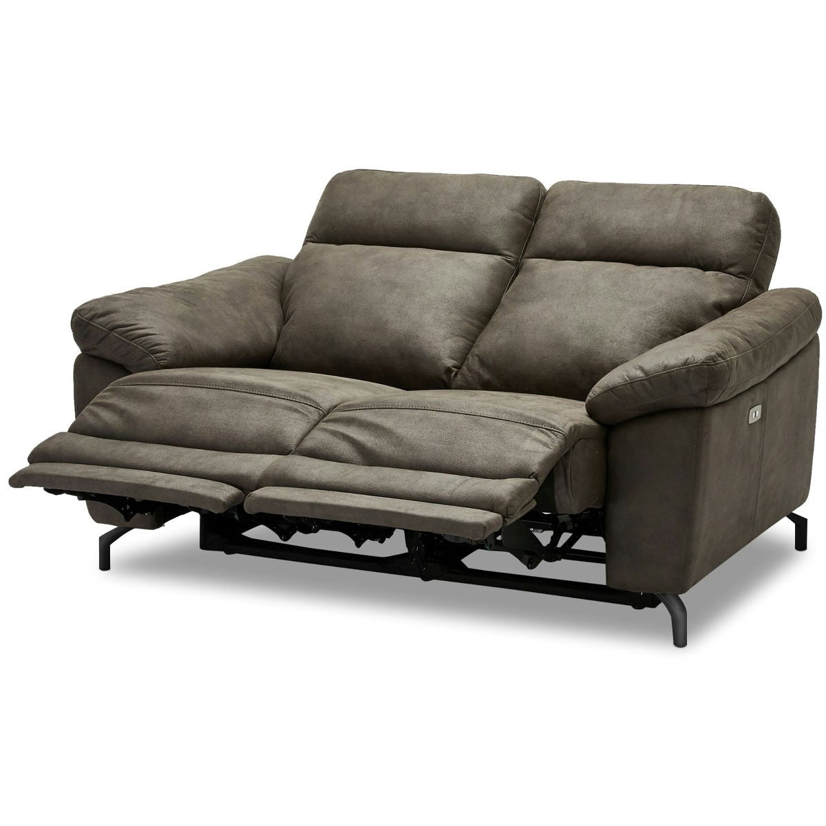 Selesta 2-Sitzer Sofa – mit Elektrische Relaxfunktion, USB - Stoffbezug Taupe Grau